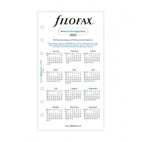 Бланки Filofax Тиждень на розвороті Ліновані Personal Білі 2023