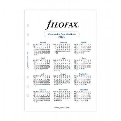 Бланки Filofax Тиждень на сторінці з нотатками A5 Білі 2022