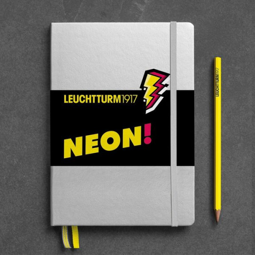 Блокнот Leuchtturm1917 NEON! Середній Срібний/Жовтий Крапка