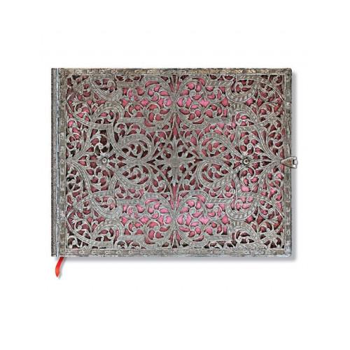 Блокнот Paperblanks Срібна Філігрань (вітальня книга) Великий B5 Лінія Рожевий