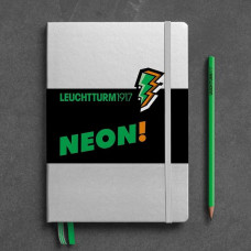 Блокнот Leuchtturm1917 NEON! Середній Срібний/Зелений Крапка