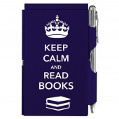 Блокнот кишеньковий з ручкою Keep Calm and read books