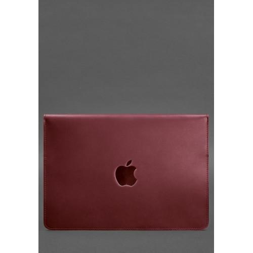Шкіряний чохол-конверт BlankNote на магнітах для MacBook Pro 15-16'' Бордовий