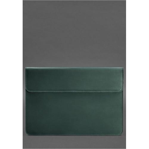 Шкіряний чохол-конверт BlankNote на магнітах для MacBook Pro 15-16'' Зелений