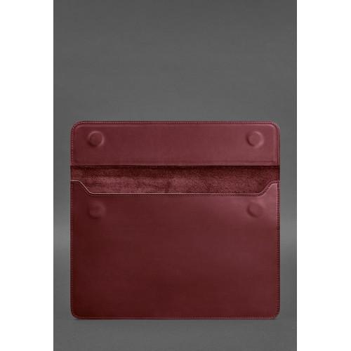 Шкіряний чохол-конверт BlankNote на магнітах для MacBook Air/Pro 13'' Бордовий