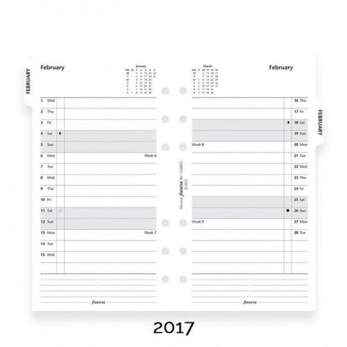 Бланки Filofax Огляд місяця з закладками Personal білий англ. 2018 рік