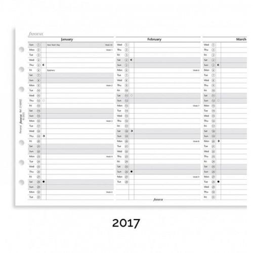 Бланки Filofax Огляд року вертикальний Personal білий англ. 2018 рік