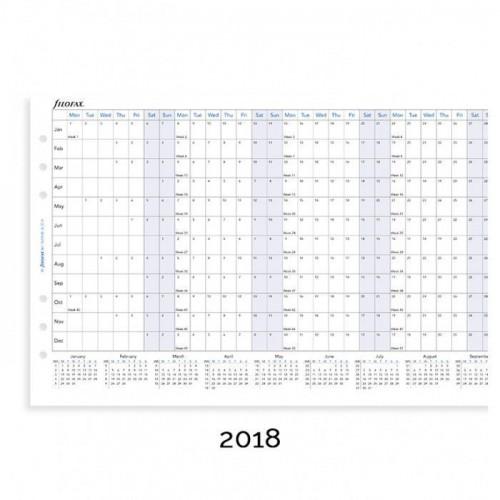 Бланки Filofax Огляд року горизонтальний A5 білий англ. 2018 рік