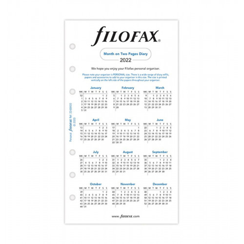 Бланки Filofax Огляд місяця Personal Білі 2023