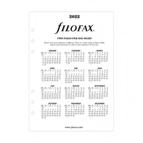 Бланки Filofax Time Management огляд дня А5 Білі 2022