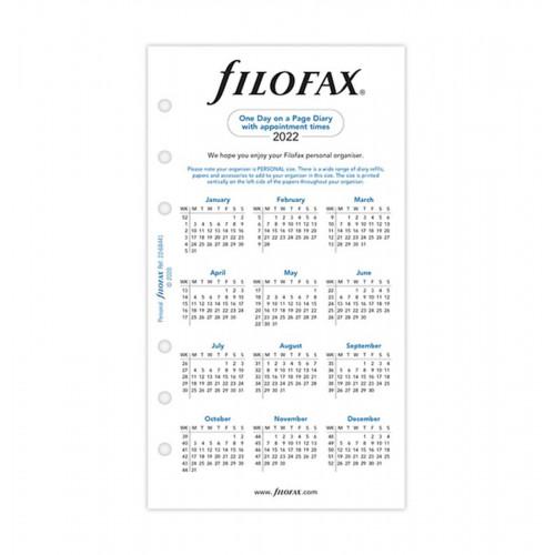 Бланки Filofax День на сторінці Personal Білі 2023