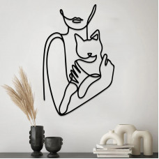 Дерев'яна картина Moku Design Cat Woman Ясен 60x39 см