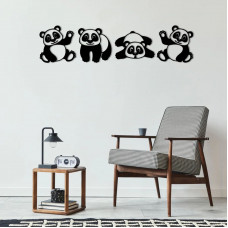 Дерев'яна картина Moku Design Panda Ясен 50 x 48 см