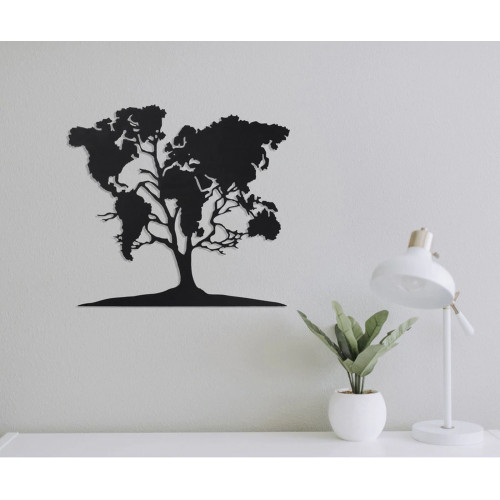 Дерев'яна картина Moku Design World map tree Фанера 90 x 88 см