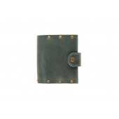 Шкіряний гаманець на заклепках Turtle з відділенням для дрібниць, темно-зелений вінтажний