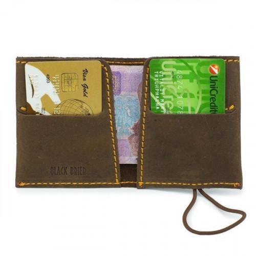 Шкіряний тонкий гаманець-портмоне Black Brier P-7-33