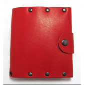 Шкіряний гаманець на заклепках Turtle з відділенням для дрібниці, червоний