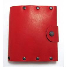 Шкіряний гаманець на заклепках Turtle з відділенням для дрібниці, червоний