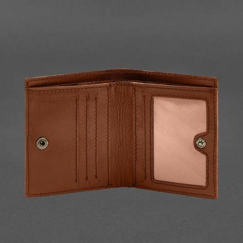 Шкіряне портмоне BlankNote на кнопці Brut, Світло-коричневий, Краст