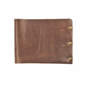 Шкіряний гаманець на заклепках Turtle, темно-коричневий