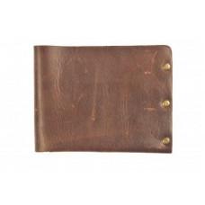Шкіряний гаманець на заклепках Turtle, темно-коричневий