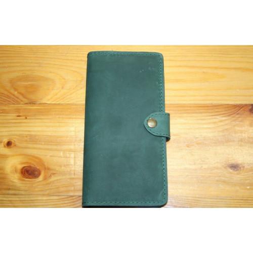 Шкіряний гаманець Turtle вестерн XL, класик, темно-зелений вінтажний