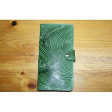 Шкіряний гаманець Turtle вестерн XL, Бархани, зелений