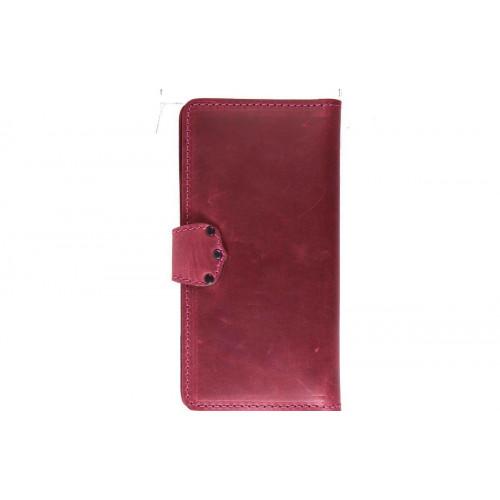 Шкіряний гаманець Turtle вестерн XL, класик, фіолетовий вінтажний
