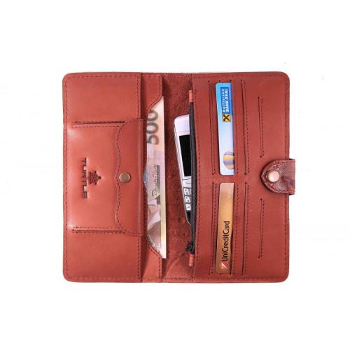 Шкіряний гаманець Turtle вестерн XL, Східний візерунок, коричневий