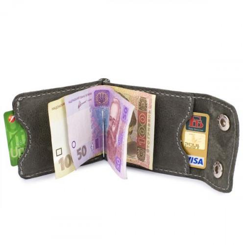 Кардхолдер-гаманець Black Brier з затискач для купюр на кнопках P-16-77