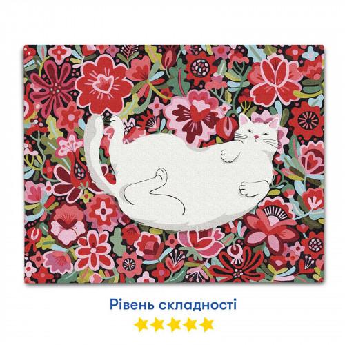 Картина за номерами ORNER Кіт у квітах