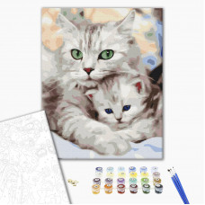 Картина за номерами Brushme Мама кішка з котеням