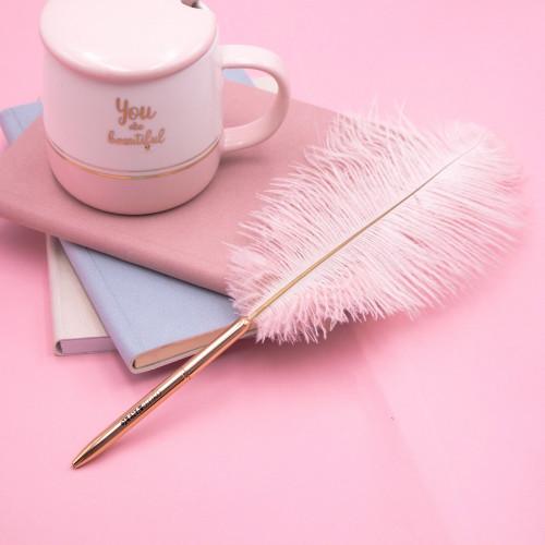 Ручка з рожевим пером OlenaRedko Feather