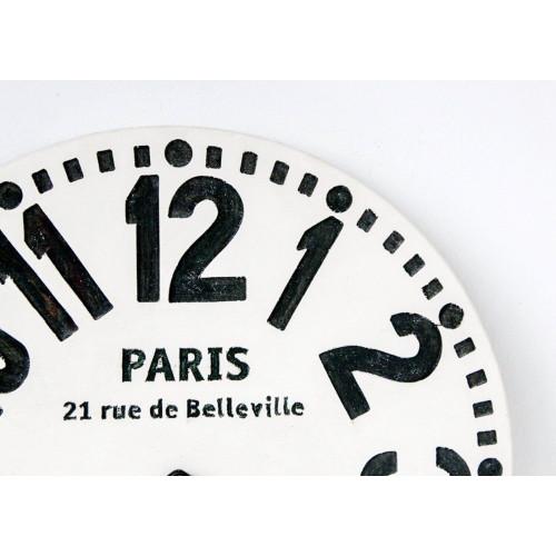 Настінний ретро-годинник Париж Білий