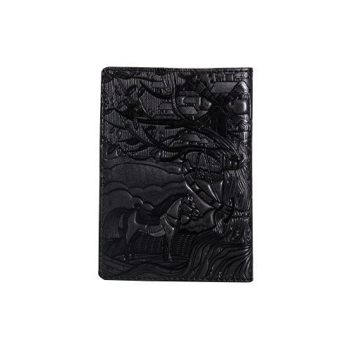Шкіряна обкладинка для паспорта Turtle, Козак Мамай, темно-сірий
