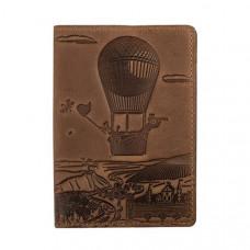 Шкіряна обкладинка для паспорта Turtle, Повітряна куля (Пригоди), вінтажний хакі