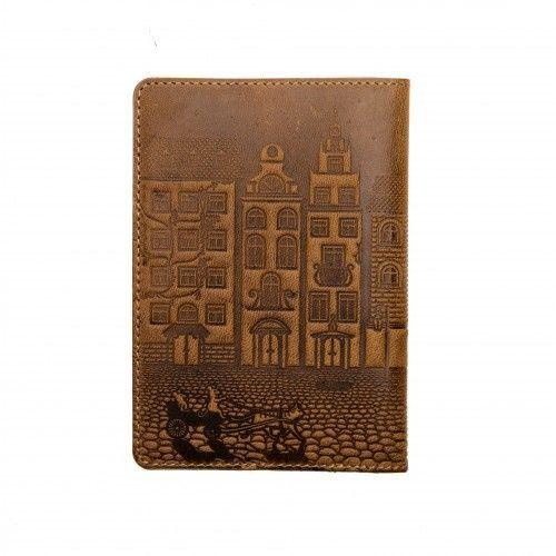 Шкіряна обкладинка для паспорта Turtle, Старовинне місто, вінтажний хакі