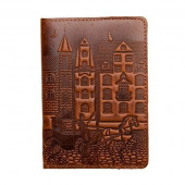 Шкіряна обкладинка для паспорта Turtle, Старовинне місто, коричневий
