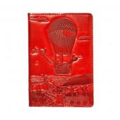 Шкіряна обкладинка для паспорта Turtle, Повітряна куля (Пригоди), червоний