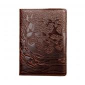 Шкіряна обкладинка для паспорта Turtle, Дерево (Дерево пізнання), коричневий