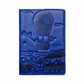Шкіряна обкладинка для паспорта Turtle, Повітряна куля (Пригоди), синій