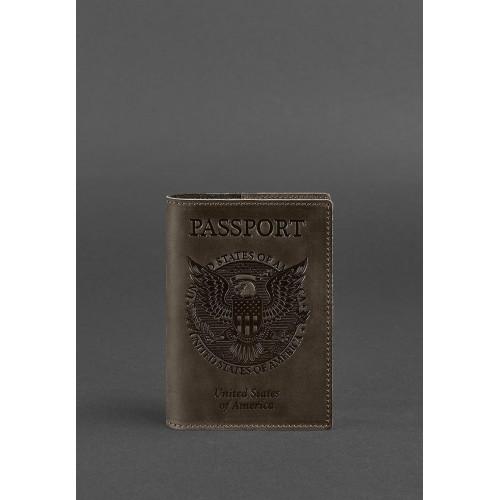 Обкладинка для паспорта BlankNote з американським гербом Crazy Horse Темно-коричневий