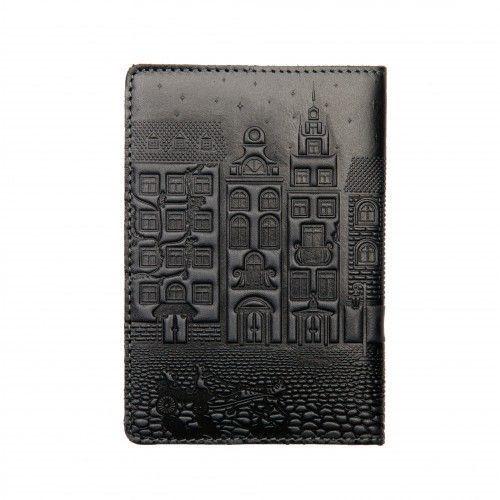 Шкіряна обкладинка для паспорта Turtle, Старовинне місто, темно-сірий