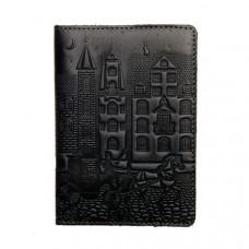 Шкіряна обкладинка для паспорта Turtle, Старовинне місто, темно-сірий