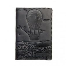 Шкіряна обкладинка для паспорта Turtle, Повітряна куля (Пригоди), темно-сірий