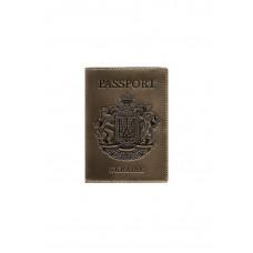 Шкіряна обкладинка BlankNote для паспорту з українським Гербом Темно-коричневий