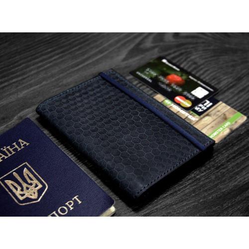 Обкладинка для паспорта 2.0 Карбон Нічне небо (ШКІРА)