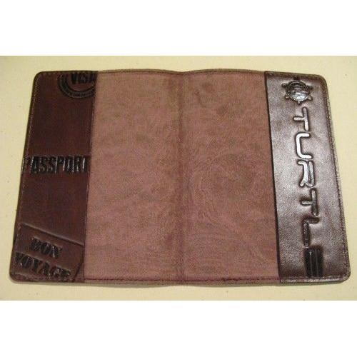 Шкіряна обкладинка для паспорта, Дошка (фактура дерева), коричневий