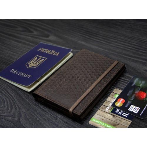 Обкладинка для паспорта 2.0 Карбон Горіх (ШКІРА)
