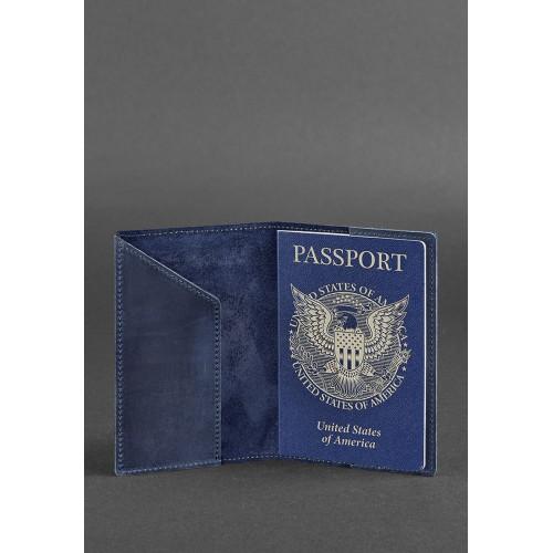 Обкладинка для паспорта BlankNote з американським гербом Crazy Horse Синій